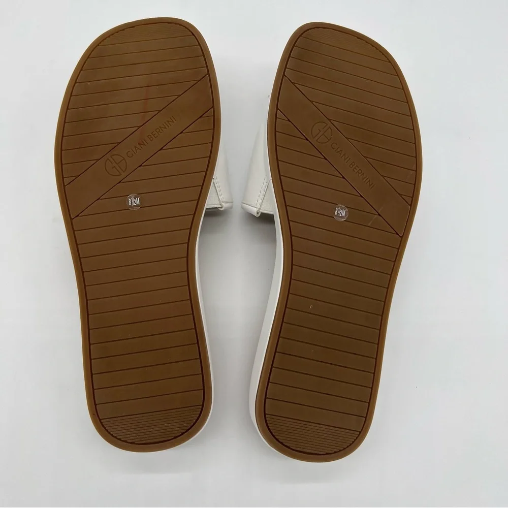 Giani Bernini White and Brown Slide Sandals